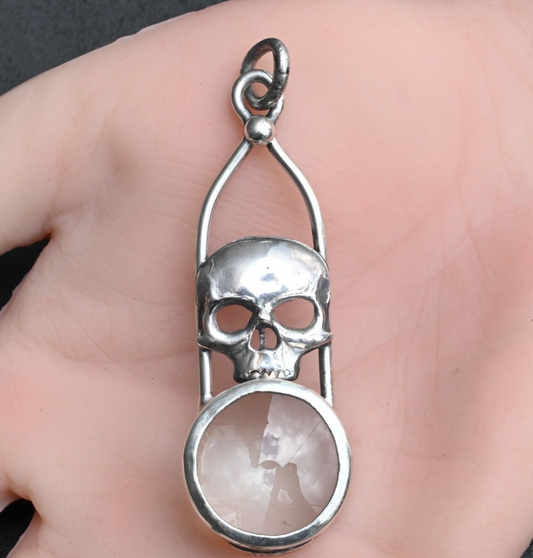 Vintage Signed Sterling Silver Southwest Jewelers 10X Loupe with Skull Motif0