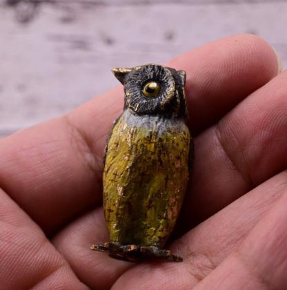 High Quality Antique Austrian Vienna Cold Painted Bronze Figure of Owl7