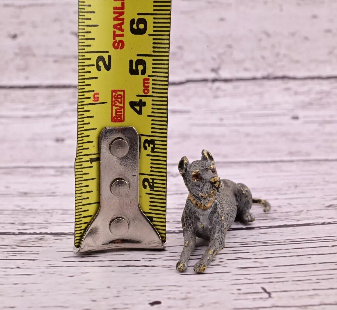 Antique Austrian Vienna Cold Painted Bronze Figure of Life-like Great Dane Dog13