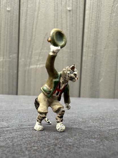 Wonderful Austrian Vienna Cold Painted Bronze Figure of a Cat Gentleman3