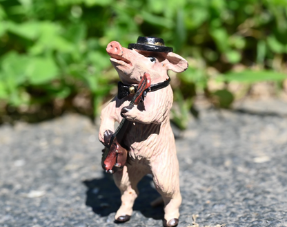 Fritz Bergmann Austrian Vienna Cold Painted Bronze Pig Playing Banjo Guitar5
