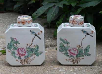 Rare 1900s Chinese Famille Rose Porcelain Tea Containers By Huacha Co. *Marked*0