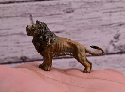 Original 1900s Detailed Antique Austrian Vienna Cold Painted Bronze of Lion2