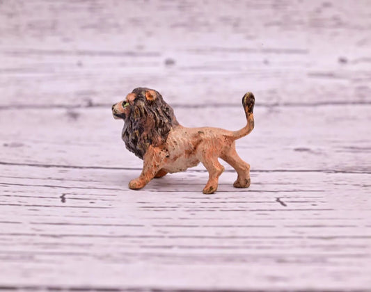 Early 1900s Antique Cold Painted Austrian Vienna Bronze of a Life-Like Lion1