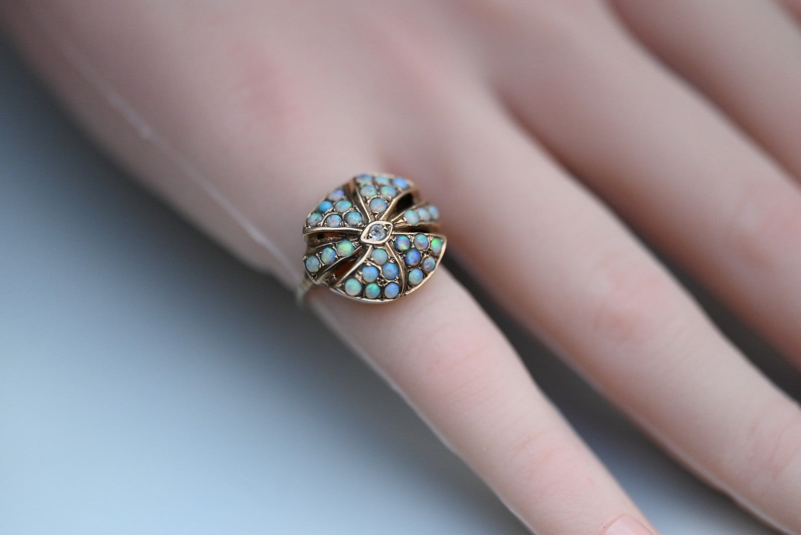 Gorgeous Antique Opal Ring in 10K Yellow Gold2