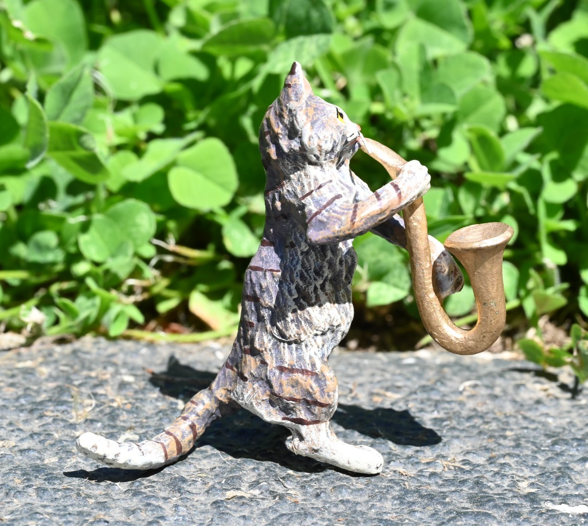 Fritz Bergmann  Austrian Vienna Cold  Painted Bronze Musical Cat with Saxophone3