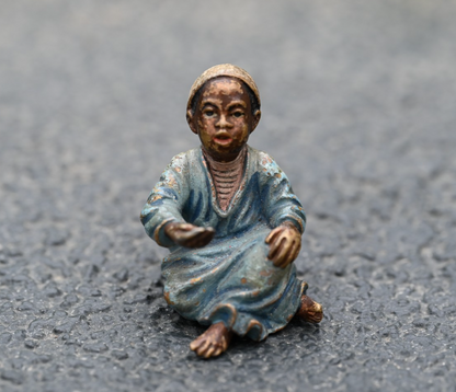 Detailed Antique Austrian Vienna Cold Painted Bronze Figure of Young Arab Child1