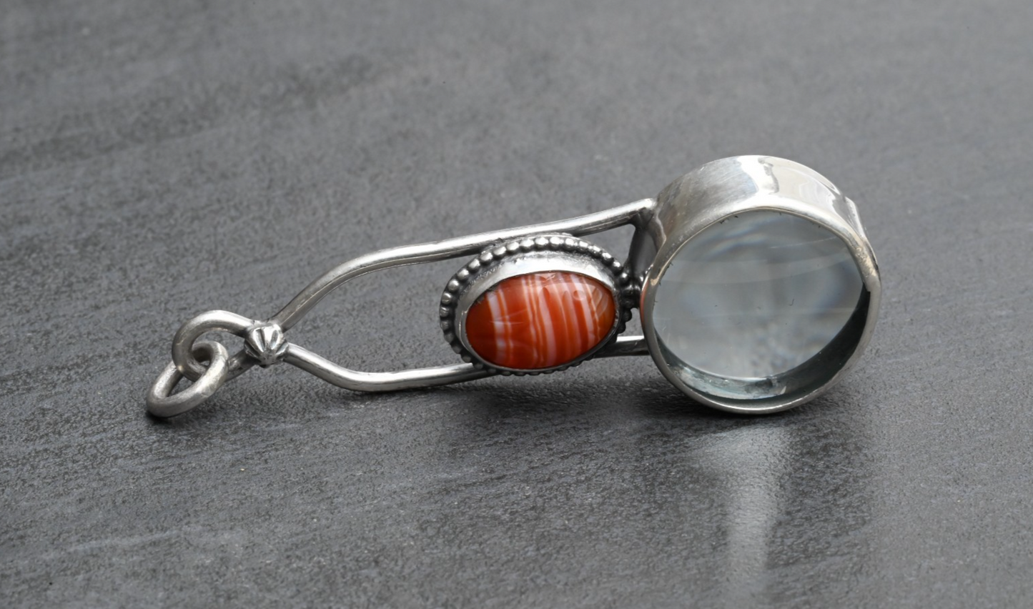 Sterling Silver Southwest Jewelers Loupe with Egyptian Scarab Beetle2