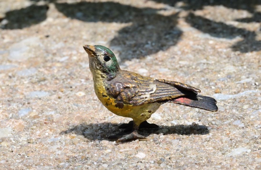 Super Cute Miniature Austrian Vienna Cold Painted Bronze Bird Figure of Robin0