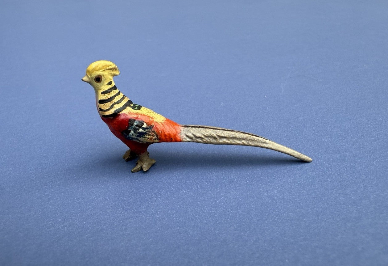 Small Antique Austrian Vienna Cold Painted Bronze Figure of Golden Pheasant5