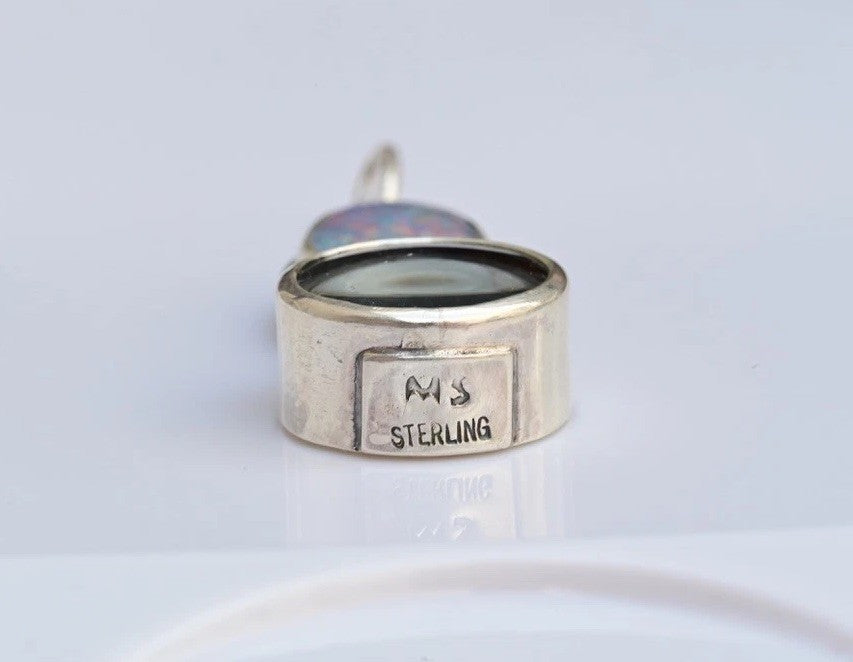 Sterling Silver Southwest Jewelers Loupe with Blue Glass Opal3
