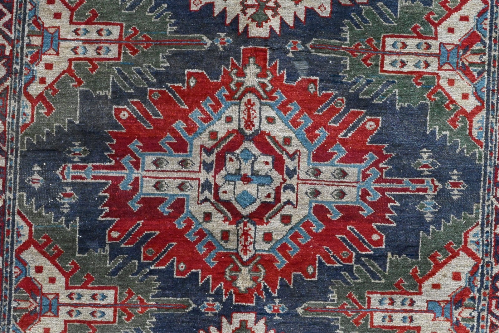 Gorgeous Handmade Mid - 20th Century Caucasian Kazak 6' x 4' Area Rug1