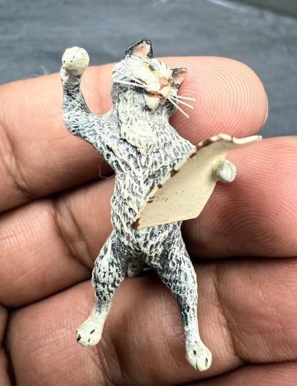 Awesome Austrian Vienna Cold Painted Bronze Figure of a Singing Cat2
