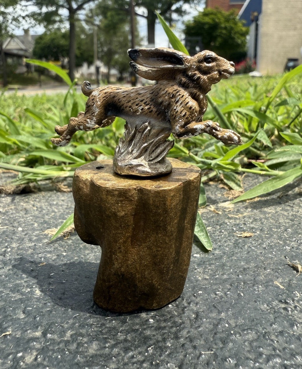 Awesome Antique Austrian Vienna Cold Painted Bronze of Running Rabbit2