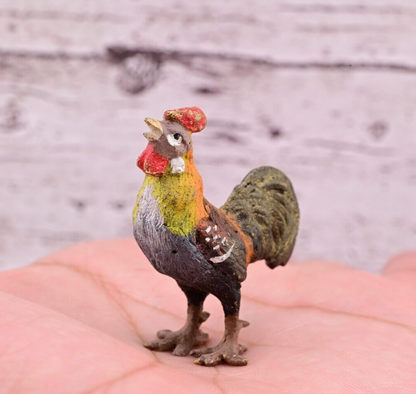 Gorgeous Antique Austrian Vienna Cold Painted Bronze Figure of Rooster1