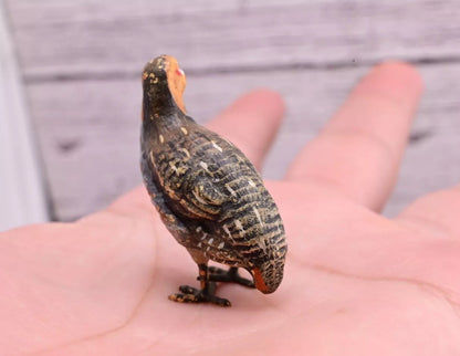 Cute Tiny Antique Austrian Vienna Cold Painted Bronze Figure of Game Bird13