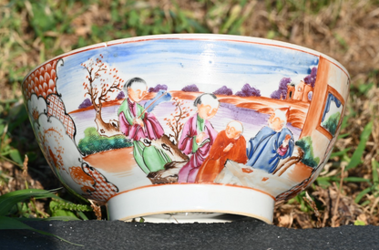 Authentic 18th C. Chinese Famille Rose "Mandarin" Palette Export Porcelain Bowl6