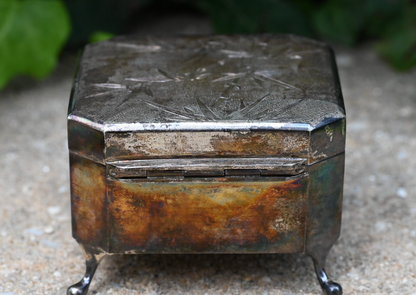 Antique Bamboo Design Tack Hing Hong Kong Export Silver Jewelry / Trinket Box4