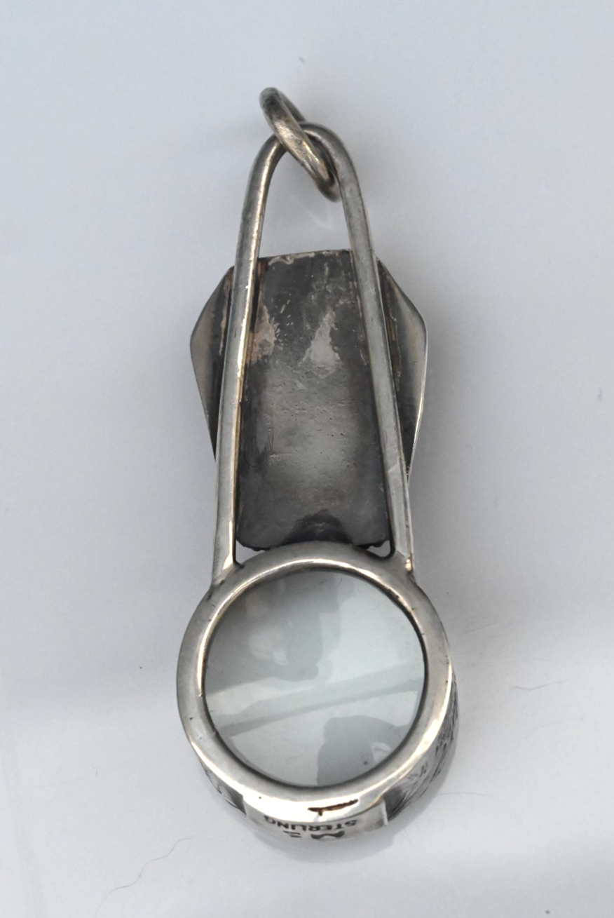 Handmade Sterling Silver Southwest Jewelers Loupe W/ Black Onyx & Web Design1