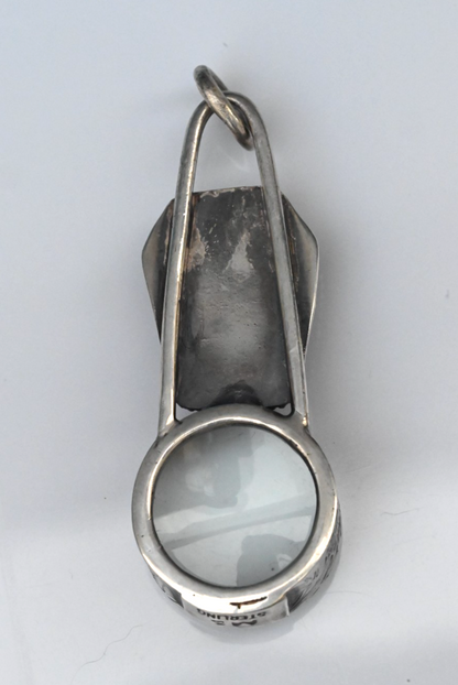 Handmade Sterling Silver Southwest Jewelers Loupe W/ Black Onyx & Web Design1