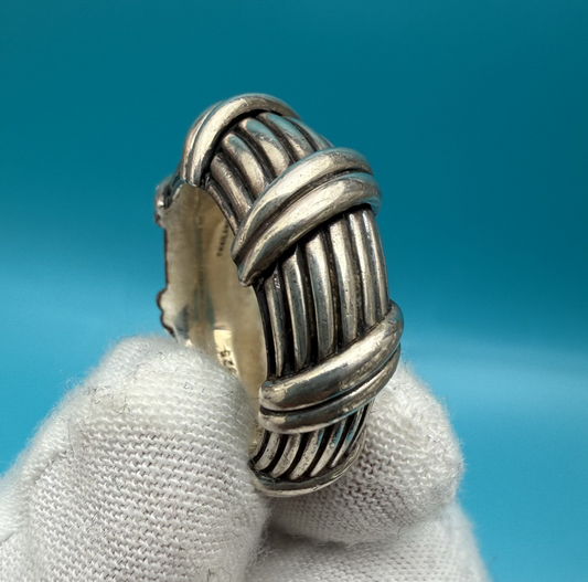 Awesome Vintage Peter Thomas Roth 925 Sterling Silver Twisted Band Ring0