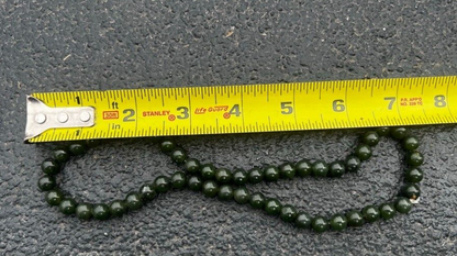 Beautiful Antique / Vintage Spinach Natural Green Jade Beaded Necklace15