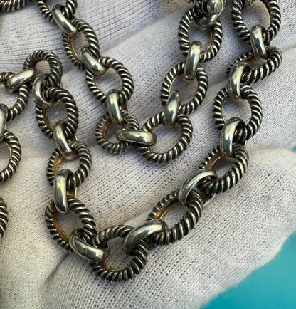 Well Made & Sturdy Vintage Chinese Sterling Silver Chain Necklace #27