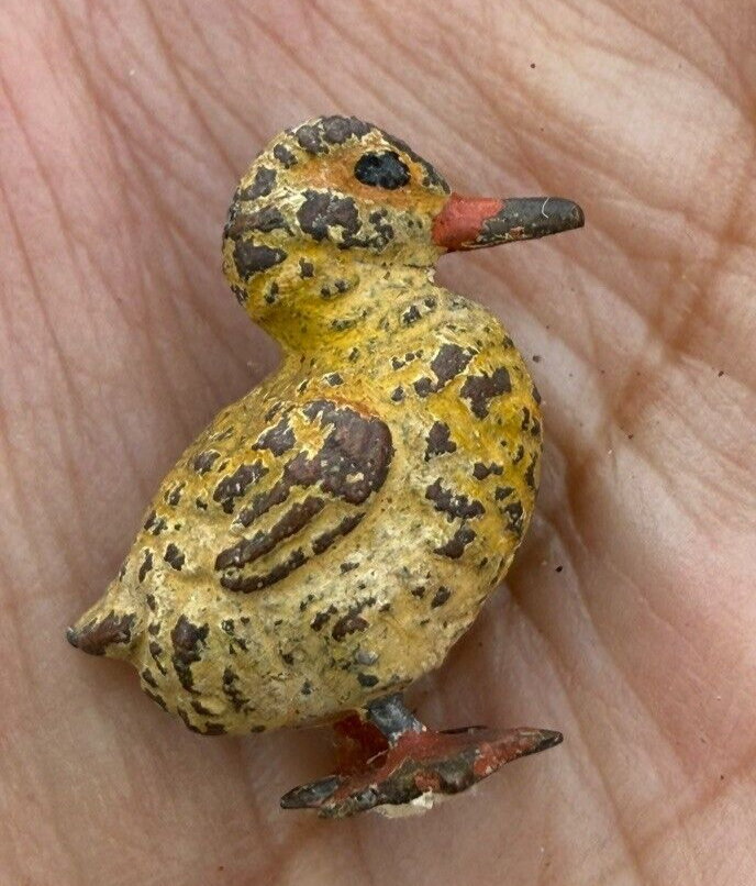Miniature Antique Austrian Vienna Cold Painted Bronze Figure of Baby Duck10