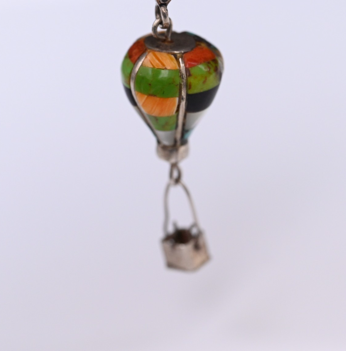 Vintage Native American Zuni Navajo Sterling Silver Hot Air Balloon Pendant1