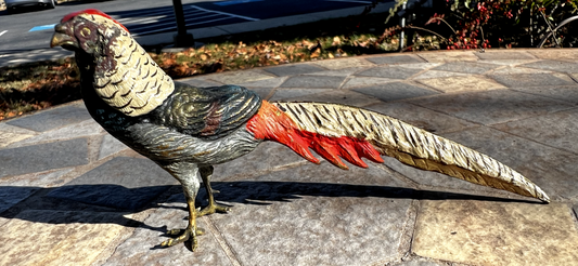 Antique Austrian Vienna Cold Painted Bronze Figure of Amherst Pheasant0