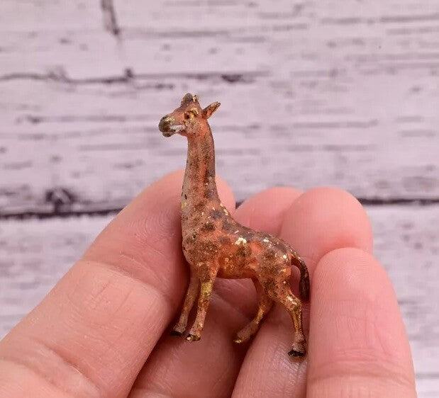 High Quality Antique Austrian Vienna Cold Painted Bronze Figure of Small Giraffe10