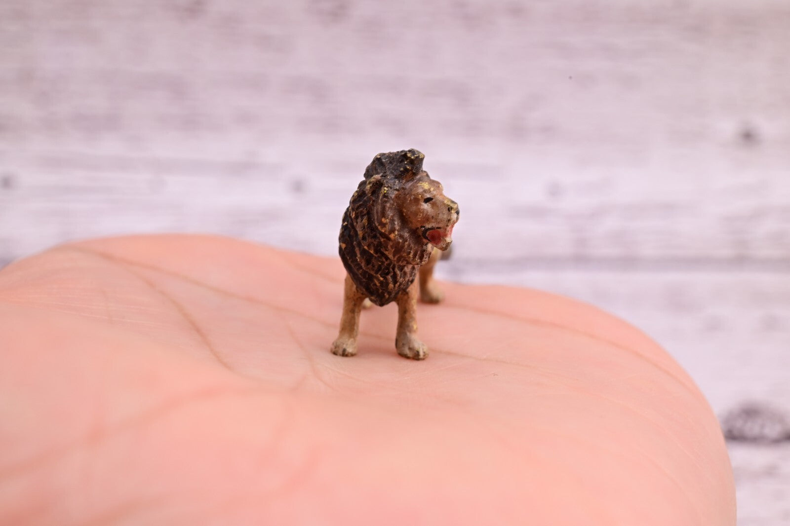 Super Tiny Antique Austrian Vienna Cold Painted Bronze Figure Standing Lion2