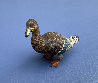 Life-Like Antique Austrian Vienna Cold Painted Bronze Figure of Duck1