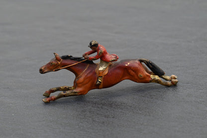 Awesome Austrian Vienna Cold Painted Bronze Figure of Jockey Riding Racehorse2