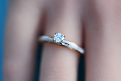 Gorgeous Vintage 14k Yellow Gold Ring W/ .25 Ct Diamond Solitaire8