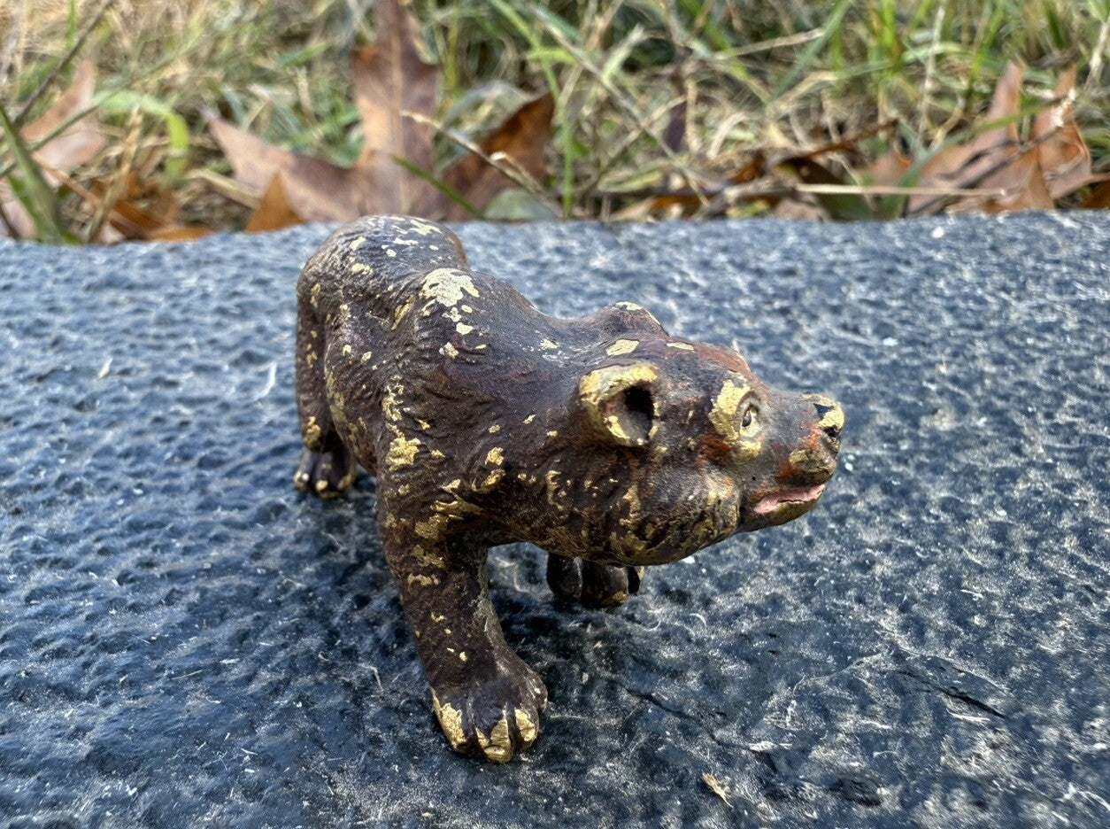 Gorgeous Antique Austrian Vienna Cold Painted Bronze Figure of Brown Bear Cub3
