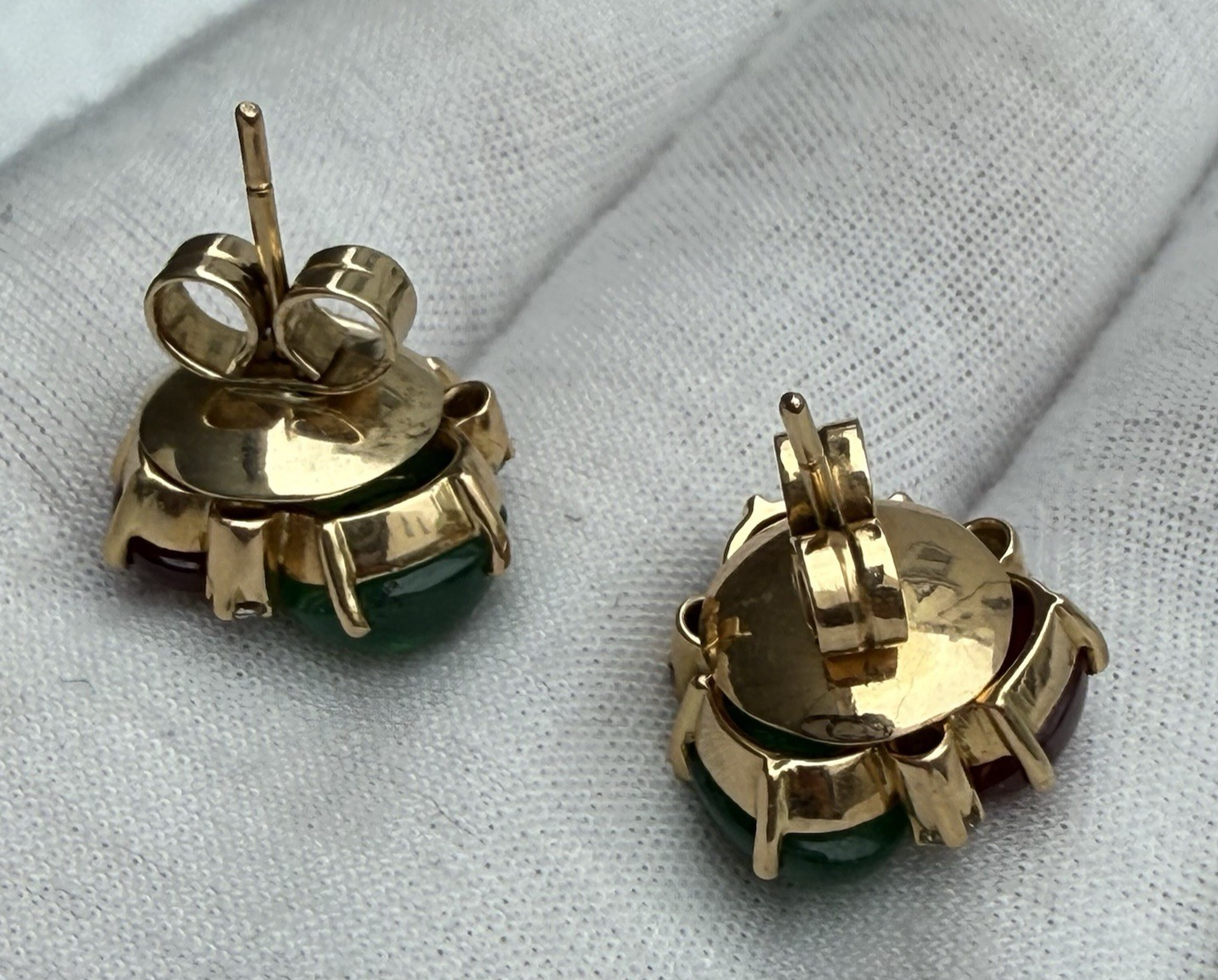 Stunning 18k Yellow Gold Bubble Earring W/ Natural Emerald, Sapphire & Rubies16