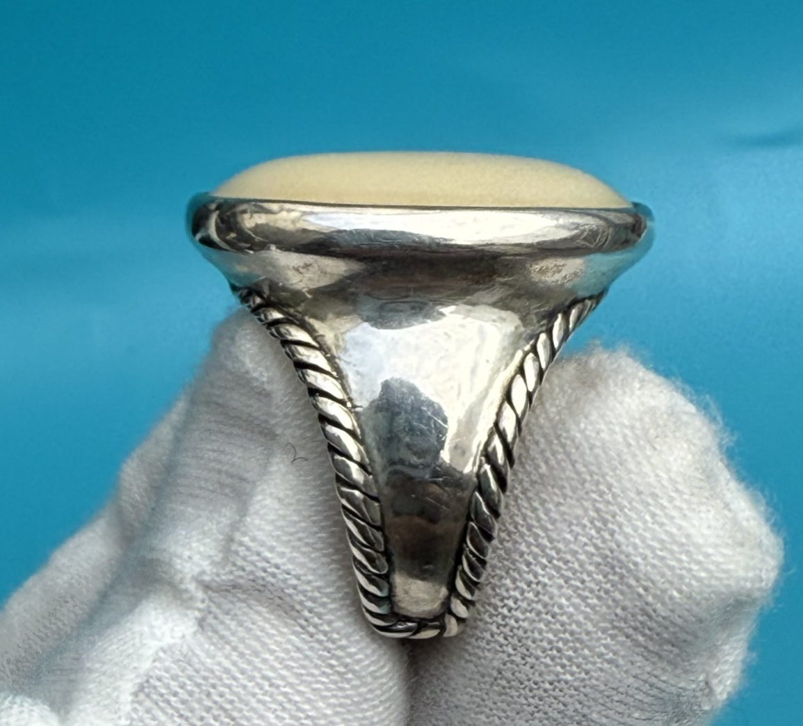 Vintage & Beautiful Carolyn Pollack Yellow Jasper & Sterling Silver Ring6