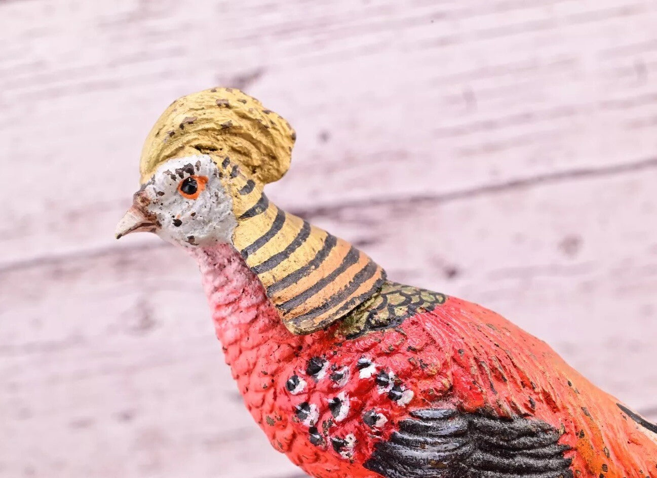Attractive Antique Austrian Vienna Cold Painted Bronze Figure of Golden Pheasant9