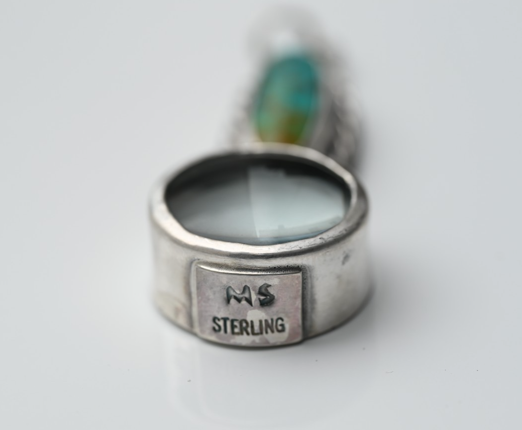 Sterling Silver Southwest Jewelers Loupe with Lagoon Colored Turquoise2