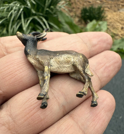 Lovely Antique Austrian Vienna Cold Painted Bronze Figure of Antelope / Gazelle9