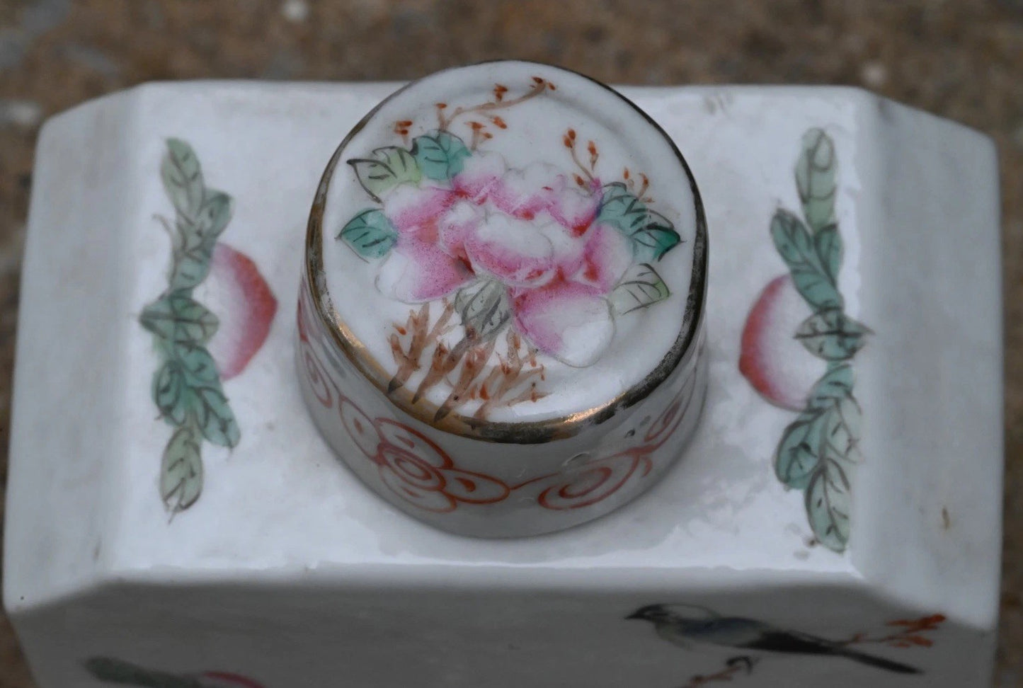 Rare 1900s Chinese Famille Rose Porcelain Tea Containers By Huacha Co. *Marked*5