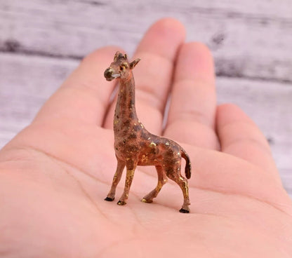 High Quality Antique Austrian Vienna Cold Painted Bronze Figure of Small Giraffe1