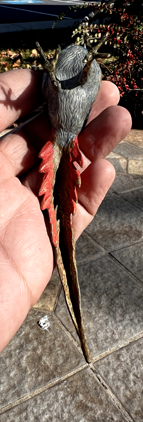 Antique Austrian Vienna Cold Painted Bronze Figure of Amherst Pheasant11