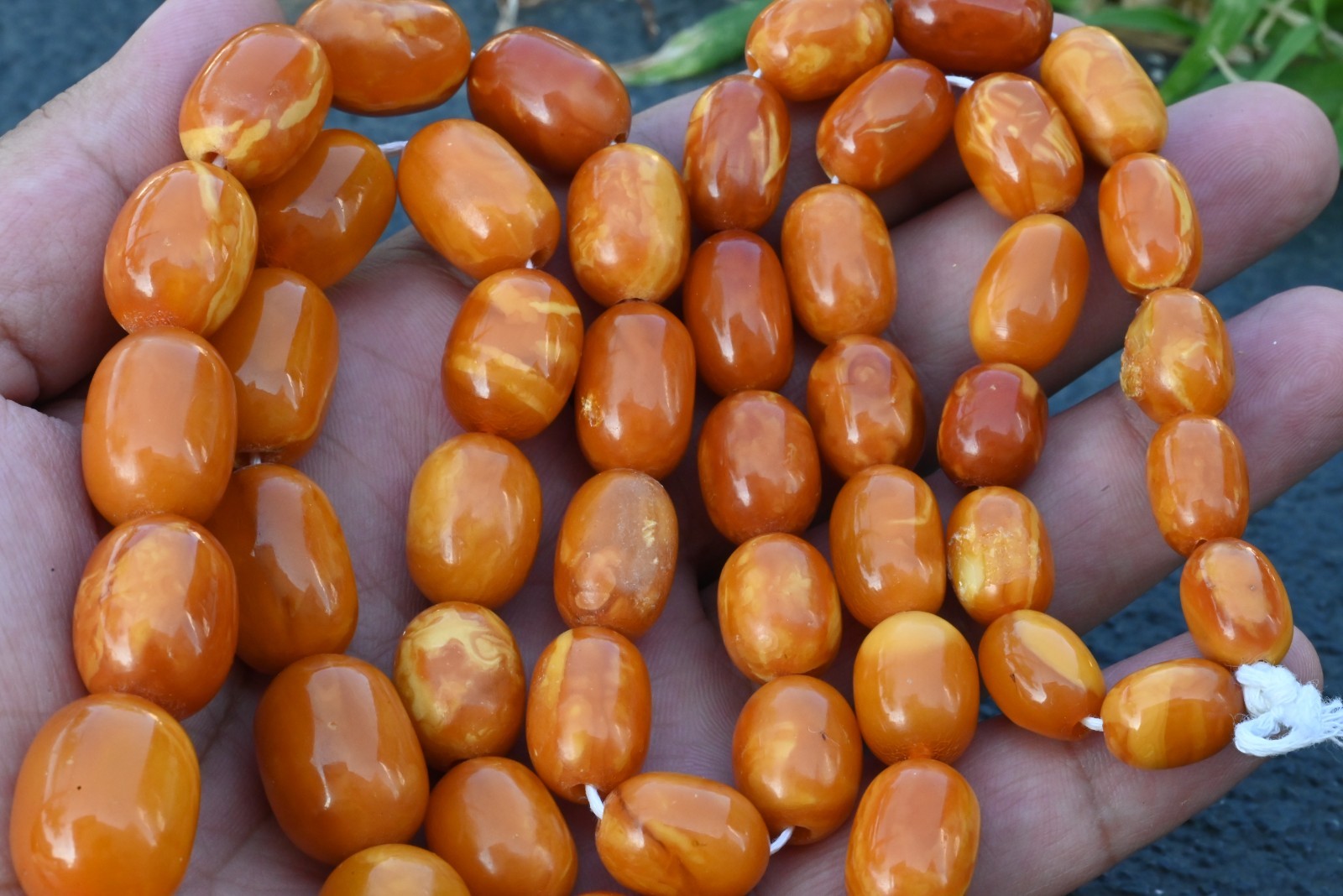 Genuine Marbled Natural Baltic Butterscotch Amber Beaded Necklace1
