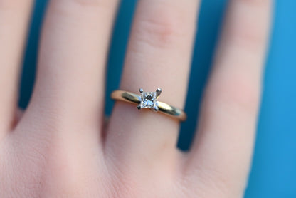 14K White Gold & Platinum  Princess Cut Diamond Solitaire Ring by Gordons5