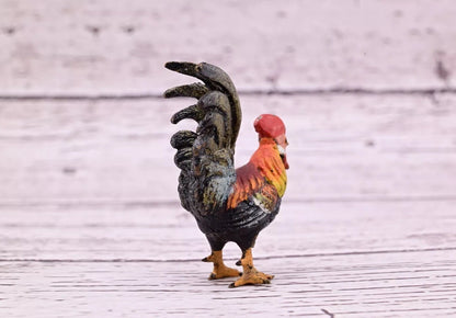 Early Antique Austrian Vienna Cold Painted Bronze Figure of Miniature Rooster4