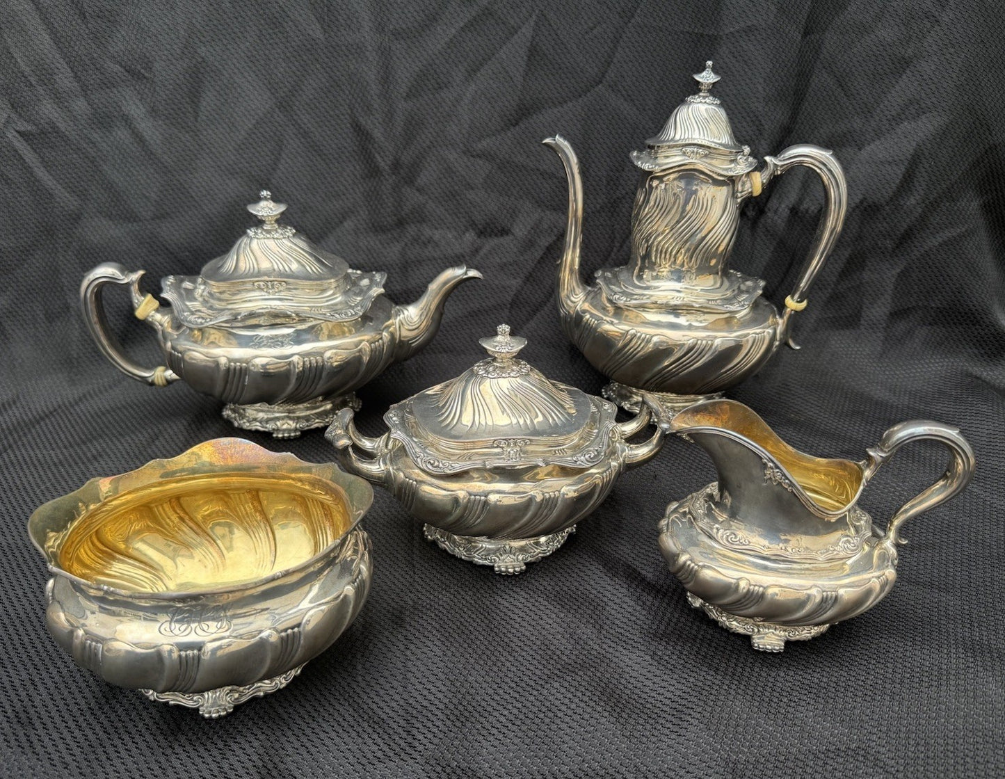 Estate Find Antique 1900s Tiffany & Co. Sterling Silver 5-Piece Tea / Coffee Set0