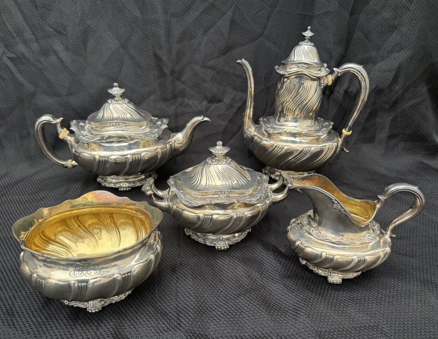 Estate Find Antique 1900s Tiffany & Co. Sterling Silver 5-Piece Tea / Coffee Set0