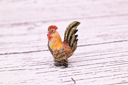 Amazing Antique Austrian Vienna Cold Painted Bronze Figure of Miniature Rooster10